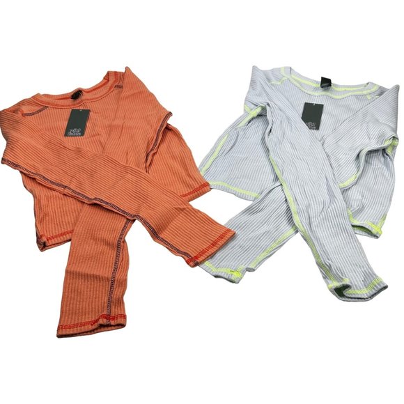 Lot of 2 Wild Fable Women's Size XXL Long Sleeve Tee Shirts Light Blue Peach - Picture 1 of 16